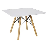 Masa copii Natali pakoworld MDF alb si lemn de fag Natural 60x60x51cm