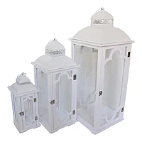 Lanternă Numie Inart set de 3 aluminiu în nuanță albă