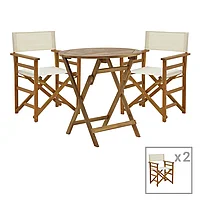 Sufragerie Bistrual-Carpuva pakoworld set 3 rabatabile lemn masiv de salcam D70x74cm