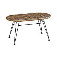 Masa de gradina Naoki pakoworld metal negru-pe sticla Naturala 100x45x46cm