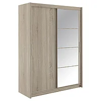 Dulap cu 2 usi glisante Elodie pakoworld cu oglinda Sonoma 160x61x216cm