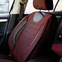 Huse scaune auto compatibile SKODA Octavia I 1996-2010 - City - Culoare: negru + rosu