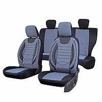 Huse scaune auto compatibile SKODA Octavia I 1996-2010 - City - Culoare: negru + albastru
