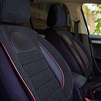 Huse scaune auto compatibile AUDI A3 (8L) 1996-2003 - Racing - Culoare: negru + rosu