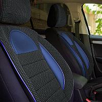Huse scaune auto compatibile AUDI A3 (8L) 1996-2003 - Racing - Culoare: negru + albastru