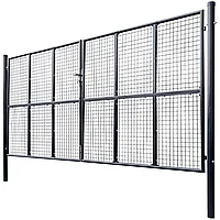 Poartă din plasă grădină, oțel galvanizat, 400 x 100 cm, gri