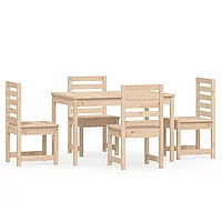 Set de dining pentru grădină, 5 piese, lemn masiv de pin