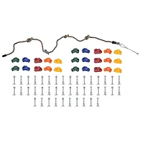 Pietre de cățărat cu funie, 50 piese, multicolor