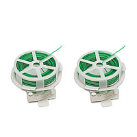 Set 2 bucati fir material plastic pentru legat pe bobina, 2 mm, cu cutit de debitare, 20 m bucata, verde