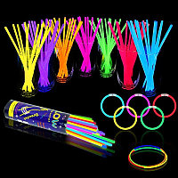Betisoare bratari luminoase glow sticks, diverse culori, set 100 bucati culoare verde