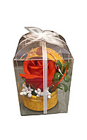 Martisor cu trandafir de sapun parfumat rosu
