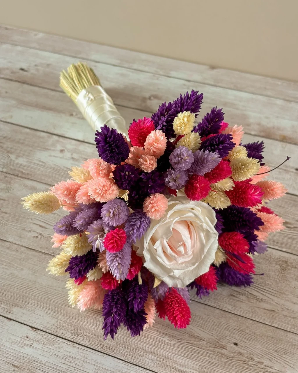 Buchet logodna roz-mov cu 1 trandafir criogenat - foto 1 - id-p103447703