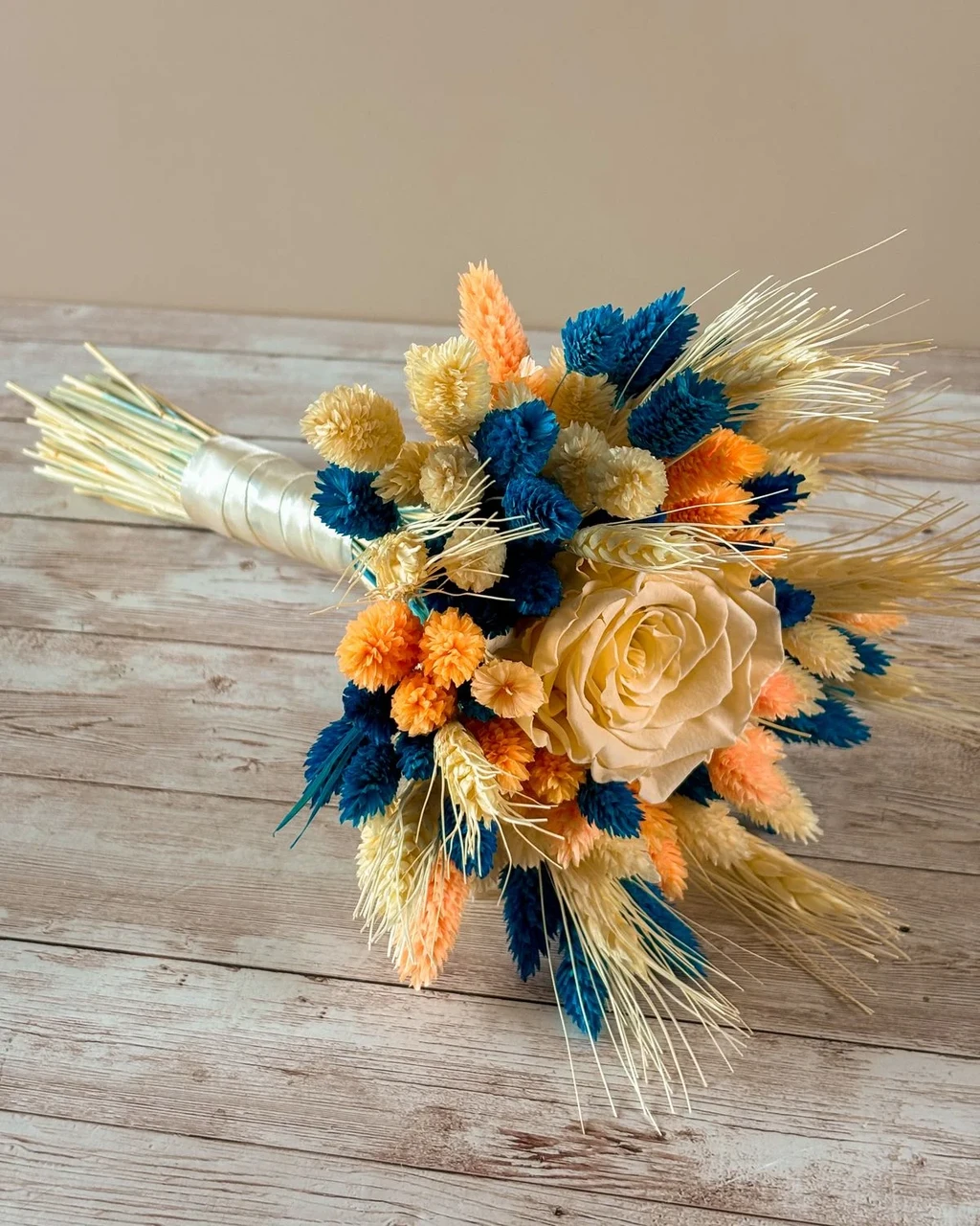 Buchet logodna somon cu 1 trandafir criogenat - foto 1 - id-p103447704