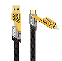 Cablu Incarcare Rapida si Transfer Date 4-in-1, HUOVA®, USB-C PD 65W, 1.2 M - Type-C, USB-A, Compatibil