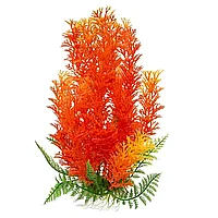 Planta plastic acvariu portocalie 26 cm