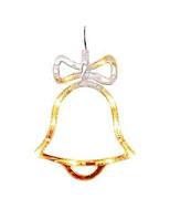 Decoratiune forma clopotel luminoasa de Craciun cu comutator on/off si ventuza, 19 x 1 x 15 cm