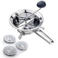 Masina de pasat rosii, 3 site interschimbabile, diametru 24 cm, inox alimentar