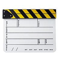 Clacheta White-Yellow1 clapperboard din plexiglas pentru studio de filmare