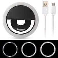 Selfie Ring Light RK-12 with LED Selfie Luminous Ring Rechargeable with USB Cable Universal for All Phones -