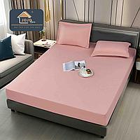 Husa impermeabila saltea cu elastic 160x200 cm + 2 fete perna Roz
