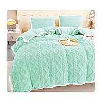 Lenjerie Cocolino Cu Margine Pentru Pat Dublu, 4 Piese, Verde Menta - DNA266
