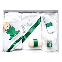 Trusou Botez, 6 Piese cu Text Imprimat "Radacini si aripi", Verde, Inger - TB161
