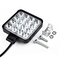 Proiector Auto (Set 2 buc) din Aluminiu cu 16 LED-uri, Pentru Offroad Motostivuitor ATV Buggy, 48W, DC 9-30 V,