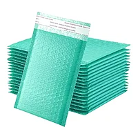Set 25 Plicuri 250x300 mm din Plastic, Protectie cu Bule, Antisoc, impermeabil, Turcoaz