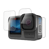 Set 3 x Folie protectie din Sticla pentru ecran si obiectiv compatibil cu GoPro Hero 13, H9 Glass