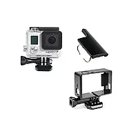 Set 3 accesorii pentru Gopro Hero 3 Hero 3+ Hero 4, Camera video sport, Carcasa waterproof, Carcasa de