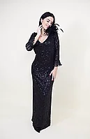 1.Noir Elegant et Raffiné-Rochie cu paiete