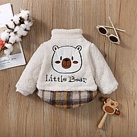 Geaca pentru bebe alba LITTILE-BEAR