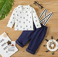 Costum pentru bebe baiat, pantaloni si camasa