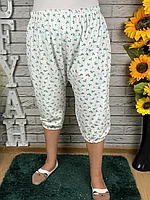 Pantaloni scurți de pijama, de dama, Vătuiți, Floricele verzi - PNJ34