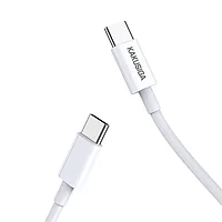 Cablu de date si incarcare KakuSiga, USB-C, USB-C, Incarcare rapida, 25 cm, Alb