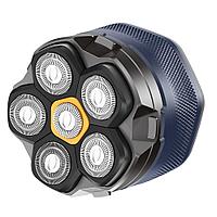 Aparat de barbierit, cu 6 lame rotative, 1400mAh, Waterproof, Compact, BLUE