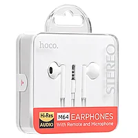 Casti cu Fir si Microfon, 1.2m - Hoco Melodious (M64) - White