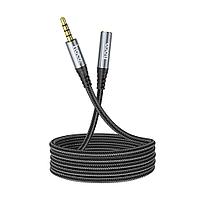 Cablu mufa audio, Hoco AUX 3,5 mm mascul la mama UPA20, 1 m, Negru