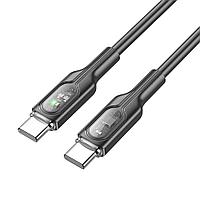 Cablu Date Si Incarcare USB-C - USB-C, HOCO U120, 60W, 1m, Negru