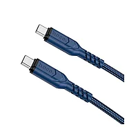 Cablu Date Si Incarcare Hoco Usb-C La Usb-C, Power Delivery 60W, X59 Victory, Lungime 2m, Textil, Blue