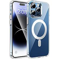 Husa de Protectie Compatibila cu iPhone 15, Rezistenta la Socuri, Transparenta, Protectie Camere, Magnetic