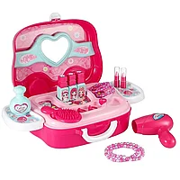 Set de frumusete pentru copii - Valiza portabila cu accesorii de machiaj si coafura, 21 x 27 x 11 cm