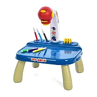 Masuta pentru Desen si Pictura cu Proiector Set Creativ pentru Copii, Bleumarin