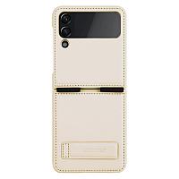 Husa Nillkin Qin Leather compatibila cu Samsung Galaxy Z Flip 4 5G Gold