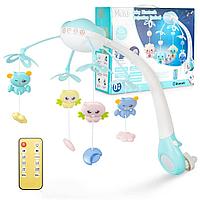 Carusel Interactiv Multifunctional Night Bed Bell BebeLux, Rotire 360°, Efecte Luminoase si Sonore, Proiector