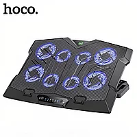 Cooler pentru Laptop Premium Hoco, 6 Trepte de Viteza, 8 Ventilatoare Hidraulice, Suport Telefon, Silent,