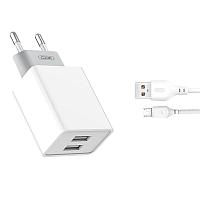 Incarcator Xiaomi L65 cu 2 porturi USB 2.4A + cablu Lightning, Alb