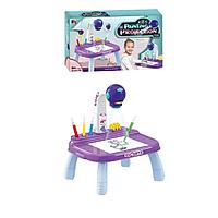 Masuta pentru Desen si Pictura cu Proiector Set Creativ pentru Copii, Violet