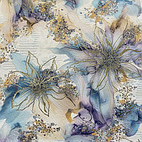 Tapet floral vinil dormitor, albastru, model Ernest 5824-03