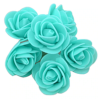 Set de 100 trandafiri de spuma, de 3 cm, turcuaz